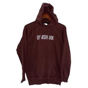 Gymshark Hoodie Unisex Small Maroon Pull Over Sweatshirt Athleisure Gym Workout
